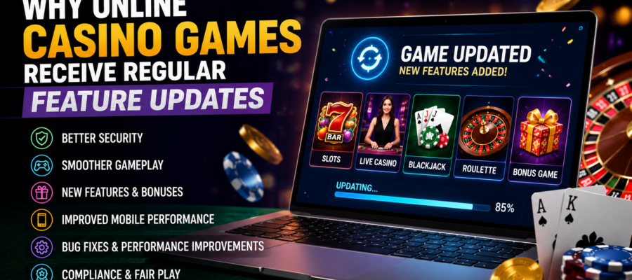 Player enjoying updated online casino games with modern features and secure gaming interface